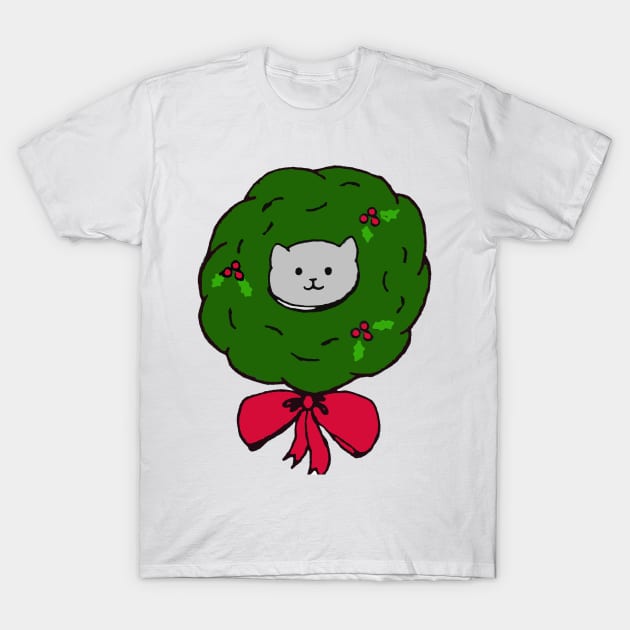 Kitty in Christmas Wreath! T-Shirt by LuxPNSilva